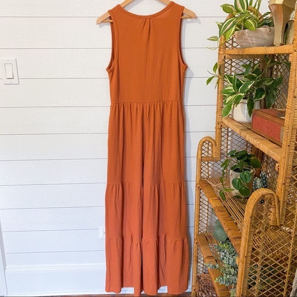 NWT Anthropologie Marina Tiered Wide-Leg Jumpsuit Orange Rust Small - Picture 6 of 13
